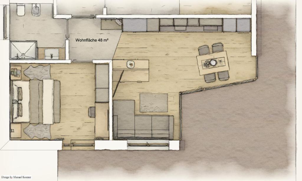 Plán poschodí v ubytovaní Appartements Pedescin