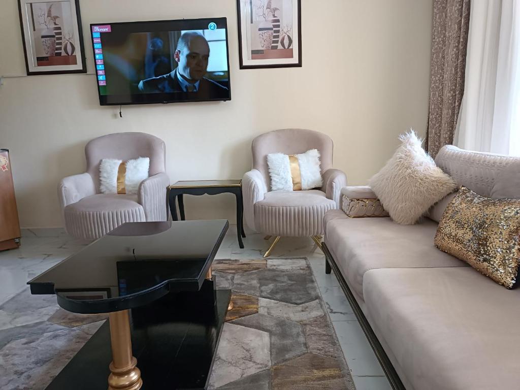 Posezení v ubytování Indiana Hotel