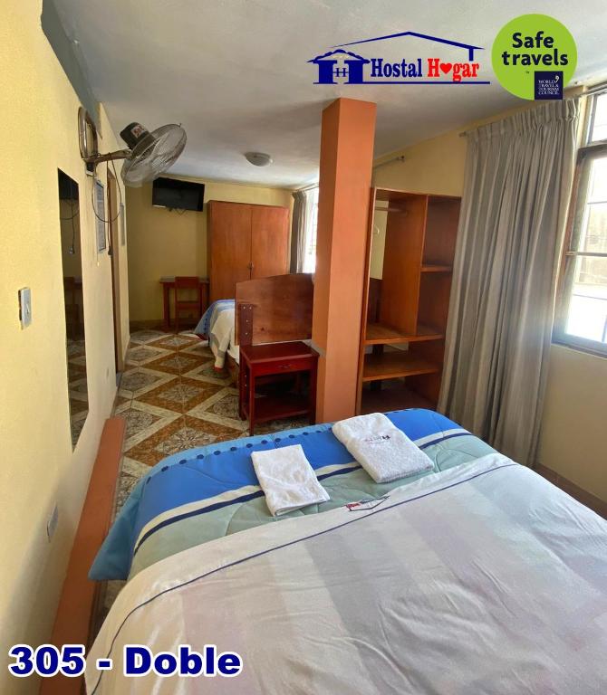 Postel nebo postele na pokoji v ubytování HOSTAL HOGAR 3 Estrellas - CHEPÉN