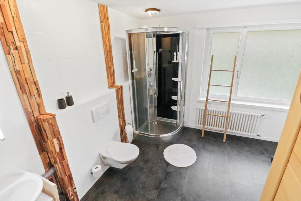 Koupelna v ubytování Appartement confortable avec un sauna