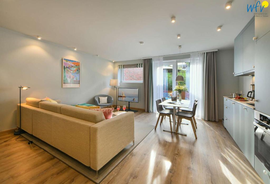 Kuchyň nebo kuchyňský kout v ubytování Töwerhus - Wohnung Seestern