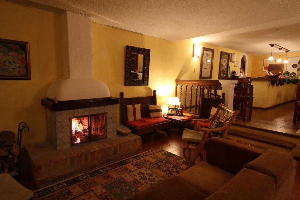 Posezení v ubytování Las Palmeras Inn