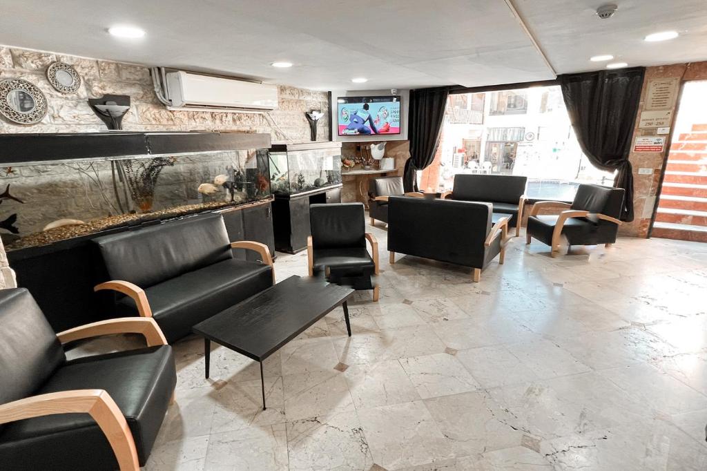 TV a/nebo společenská místnost v ubytování Hotel Maman