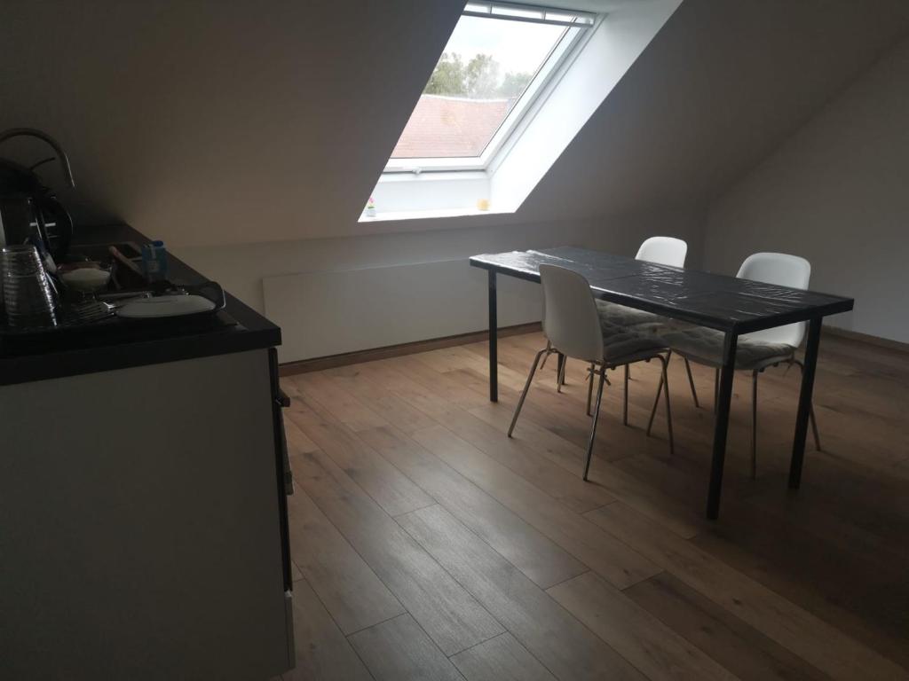 Kuchyň nebo kuchyňský kout v ubytování Messe Apartment BIN