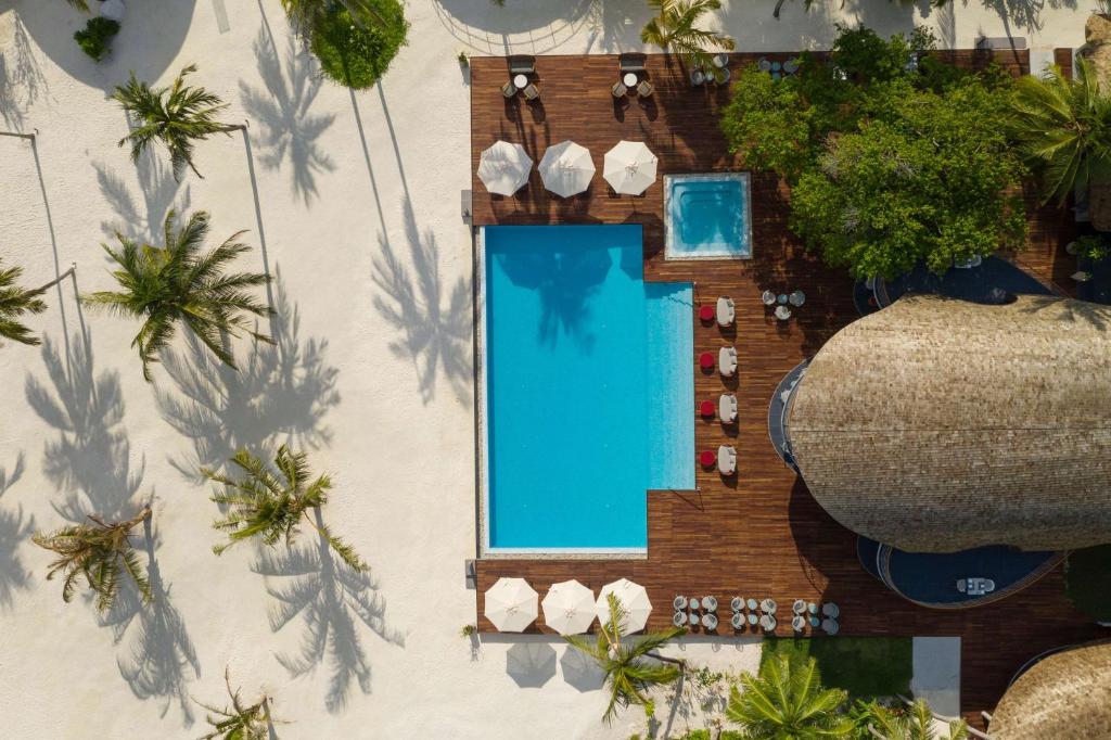 Bazén v ubytování OUTRIGGER Maldives Maafushivaru Resort - 25 percent discount on transfers for min 4 nights stay and more, valid for reservations between 01 July till 22 Dec 2025 nebo v jeho okolí