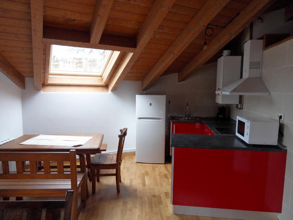 Kuchyň nebo kuchyňský kout v ubytování Pensió i Apartaments la Bordeta