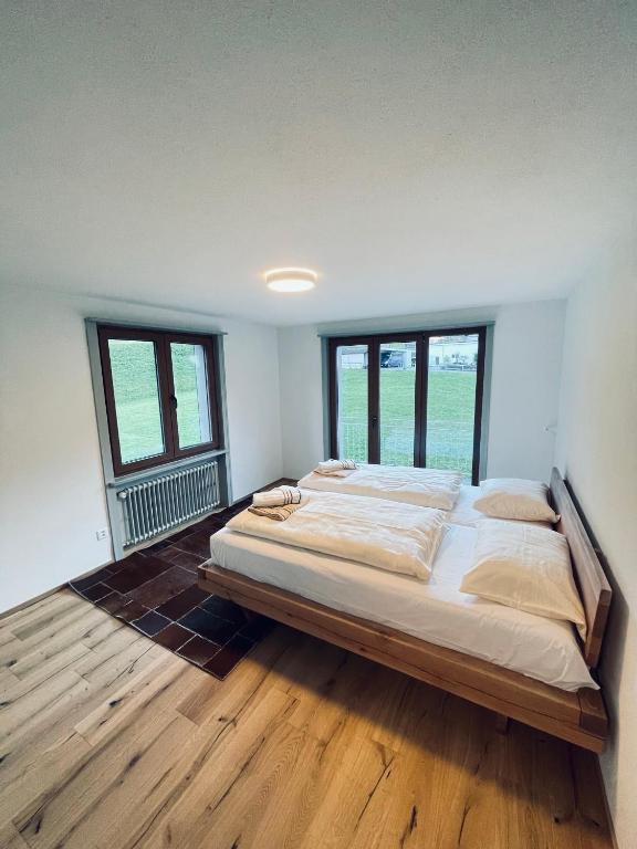 Postel nebo postele na pokoji v ubytování Ferienhaus Granula