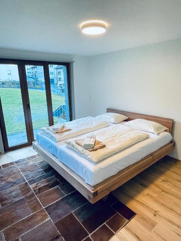 Postel nebo postele na pokoji v ubytování Ferienhaus Granula