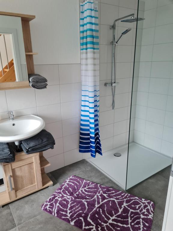 Koupelna v ubytování Ferienwohnung am Rursee
