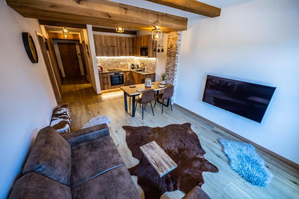 Kuchyň nebo kuchyňský kout v ubytování Wellness & Spa Pila Kvilda AP 2 01 a AP 3 07
