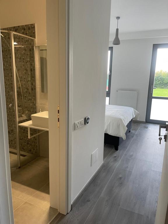 Koupelna v ubytování LaHuzur - Casa de Vacanta - Therme Balotesti & Aeroport Otopeni