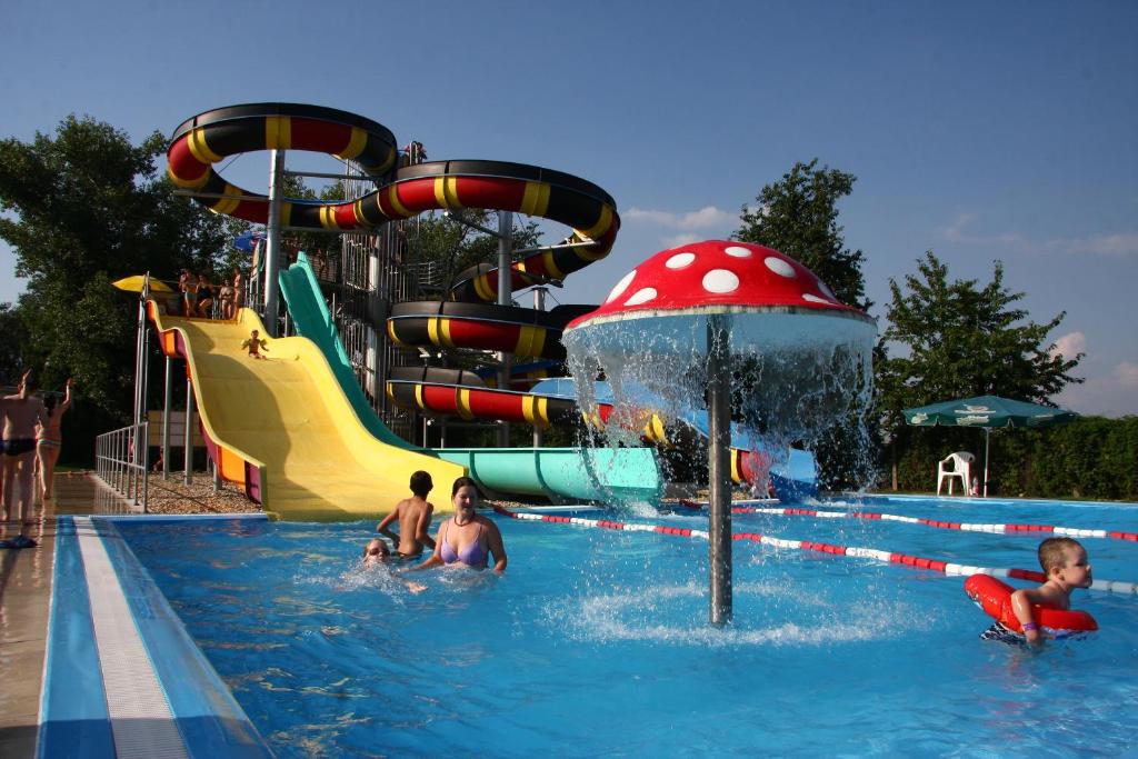 Bazén v ubytování Chatova osada Family Resort Thermalpark inclusiv nebo v jeho okolí