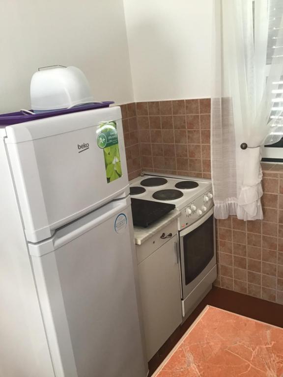 Kuchyň nebo kuchyňský kout v ubytování Apartments Subotic