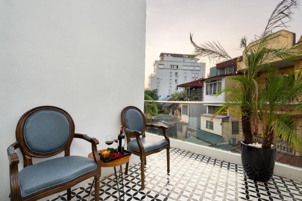 Balkón nebo terasa v ubytování Hanoi Memory Legends Hotel