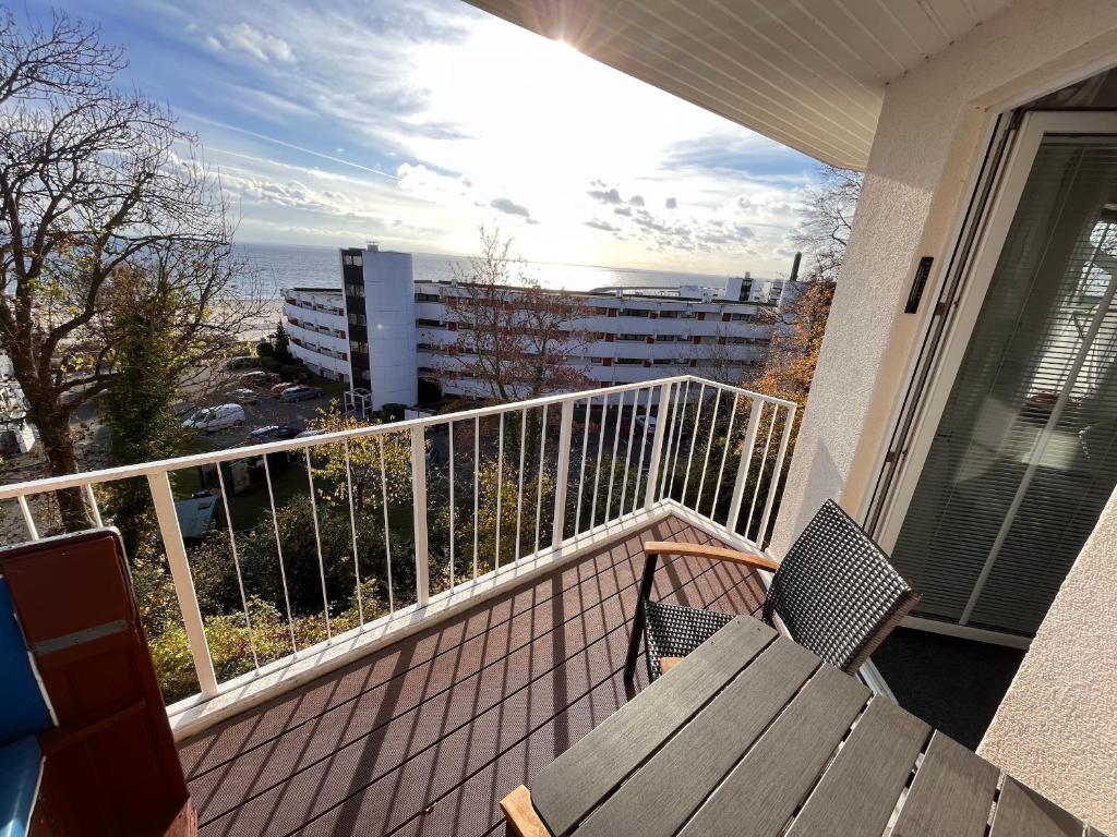 En balkon eller terrasse på Residenz am Yachthafen, Whg 23