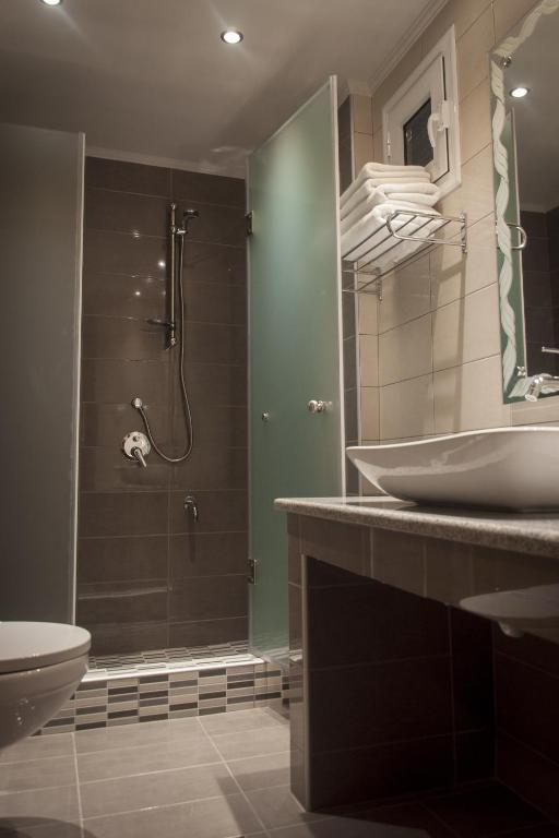Koupelna v ubytování Hotel Marianna