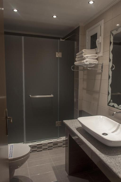 Koupelna v ubytování Hotel Marianna