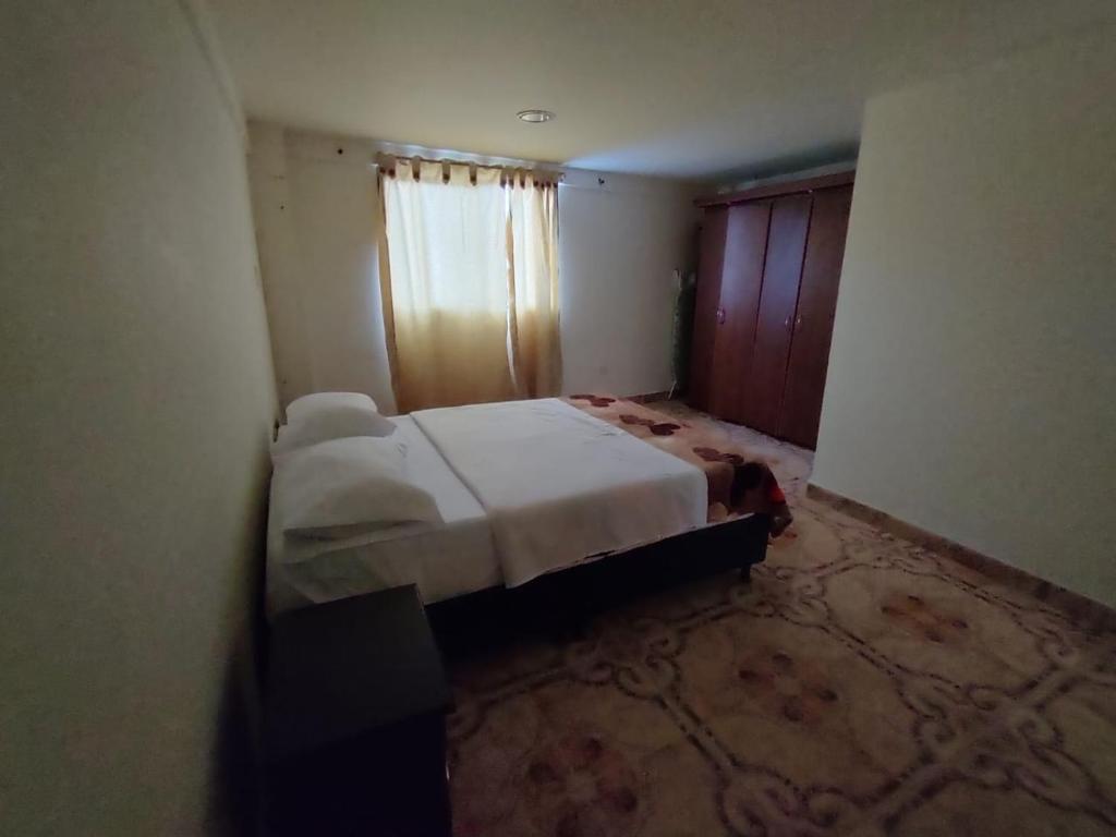 1 dormitorio con 1 cama en la esquina de una habitación en Apto Terraza Resort SRC, en Santa Rosa de Cabal