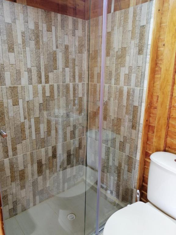 Koupelna v ubytování Cabañas Guatavita