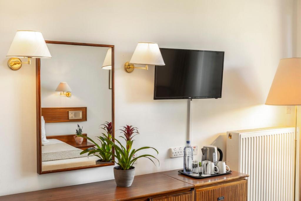 TV a/nebo společenská místnost v ubytování Forest Park Hotel