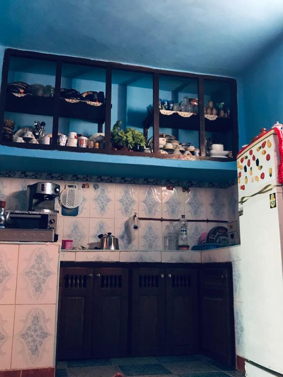 Kuchyň nebo kuchyňský kout v ubytování Cap sim surf house