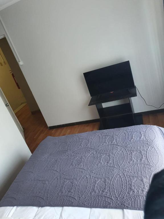 Una televisión o centro de entretenimiento en Hostal del Rio