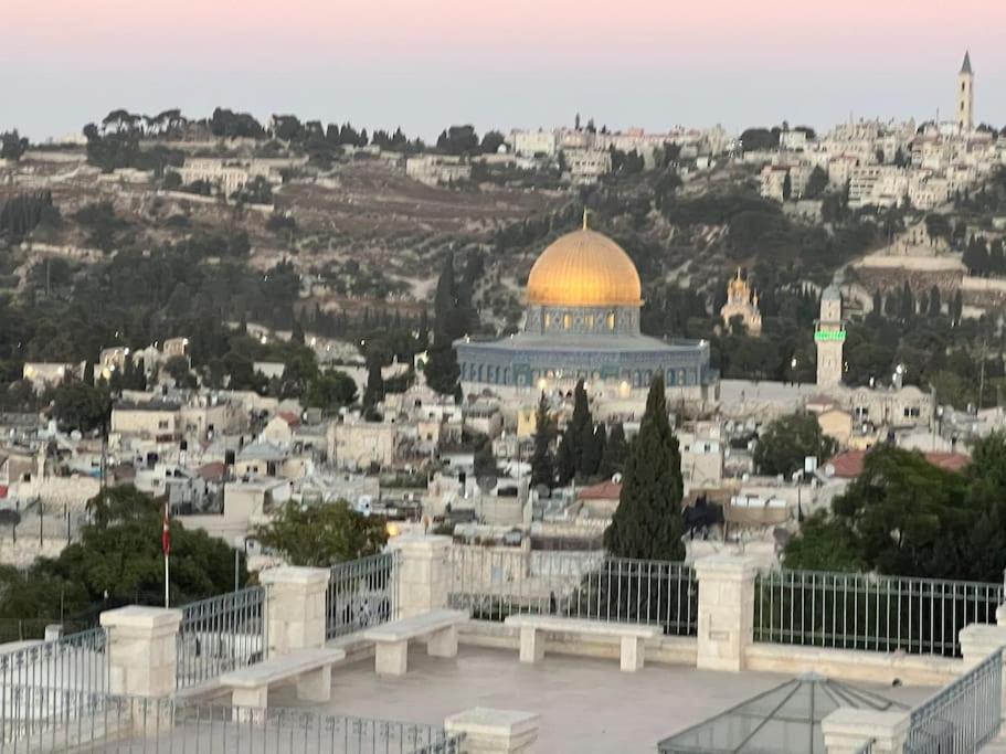 a view of the dome of the rock at Very nice apartment with view of all the old city in Jerusalem