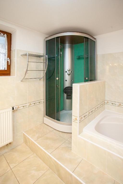 Koupelna v ubytování Apartmány NaVyhlídce