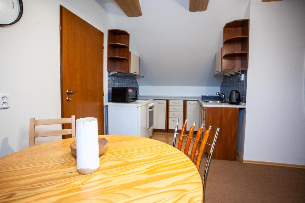 Kuchyň nebo kuchyňský kout v ubytování Apartmány NaVyhlídce