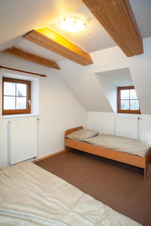 Postel nebo postele na pokoji v ubytování Apartmány NaVyhlídce