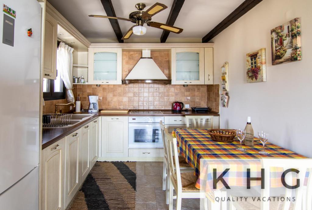 Kuchyň nebo kuchyňský kout v ubytování Villa Harmony in Lourdata