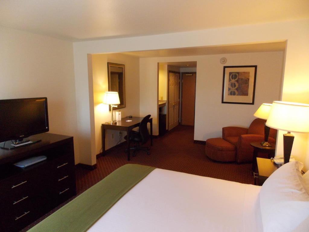 TV a/nebo společenská místnost v ubytování Holiday Inn Express Syracuse-Fairgrounds by IHG