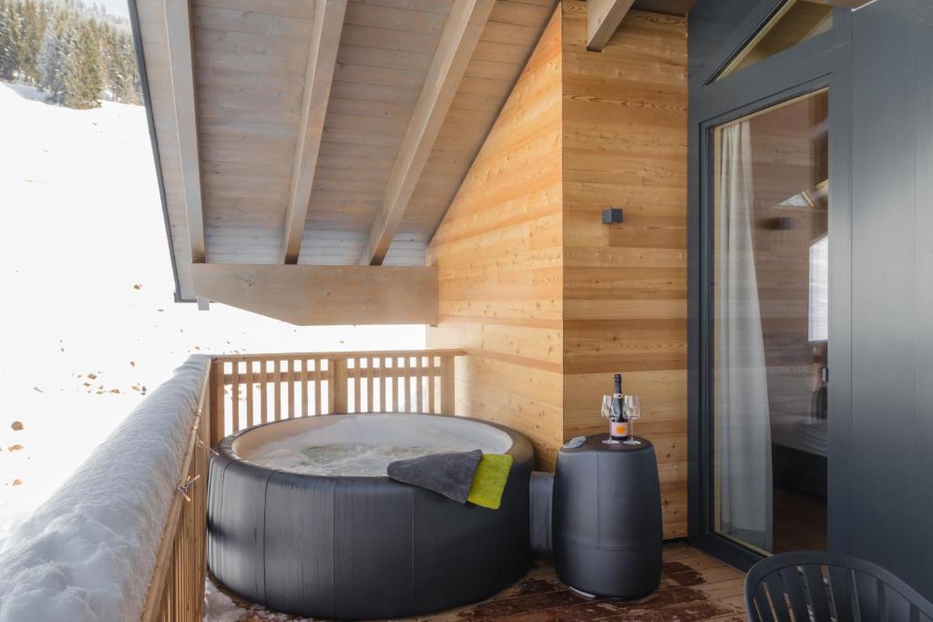 Balkón nebo terasa v ubytování Chalet BergInsel