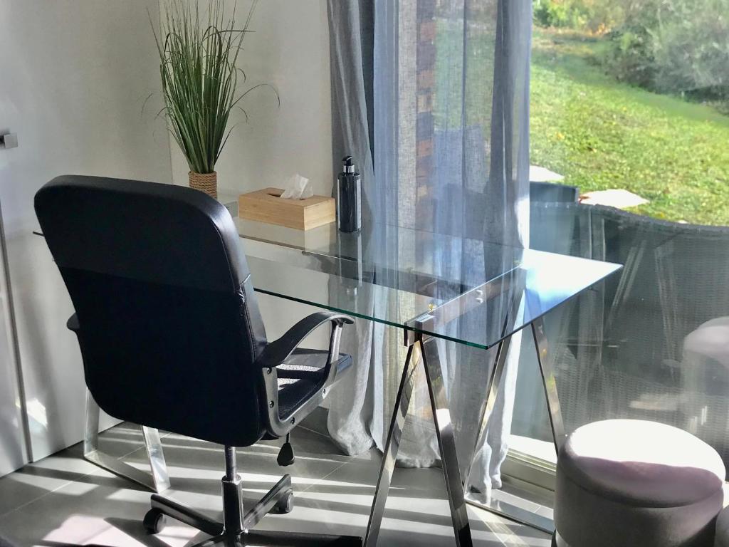 Posedenie v ubytovaní Chez Isa, loft 55m2, jardin, vue, parking, entrée autonome