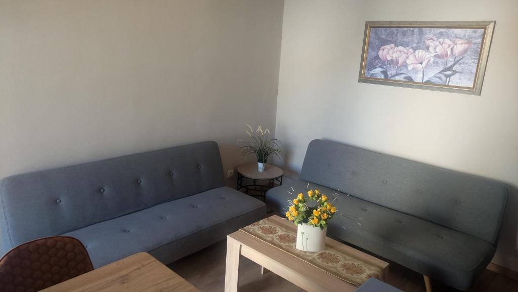 A seating area at Vasileiou Apartments