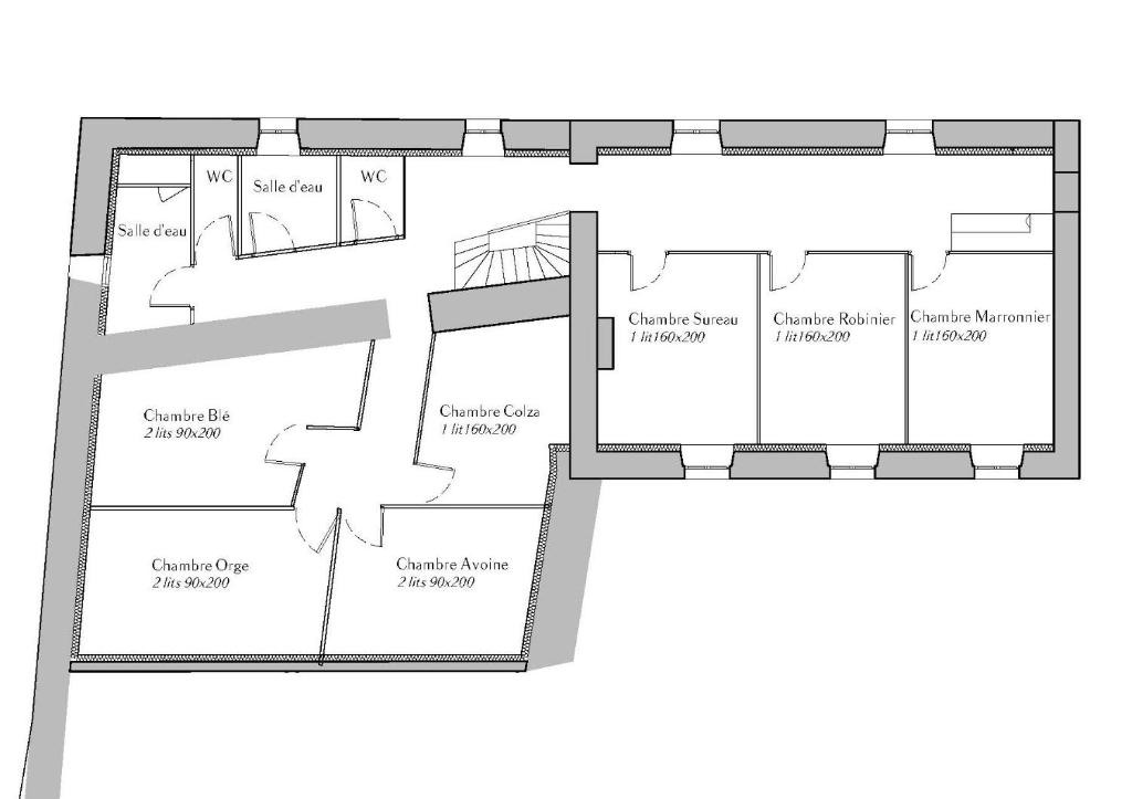 Plan piętra w obiekcie Château de Parançay - 15 people lodge