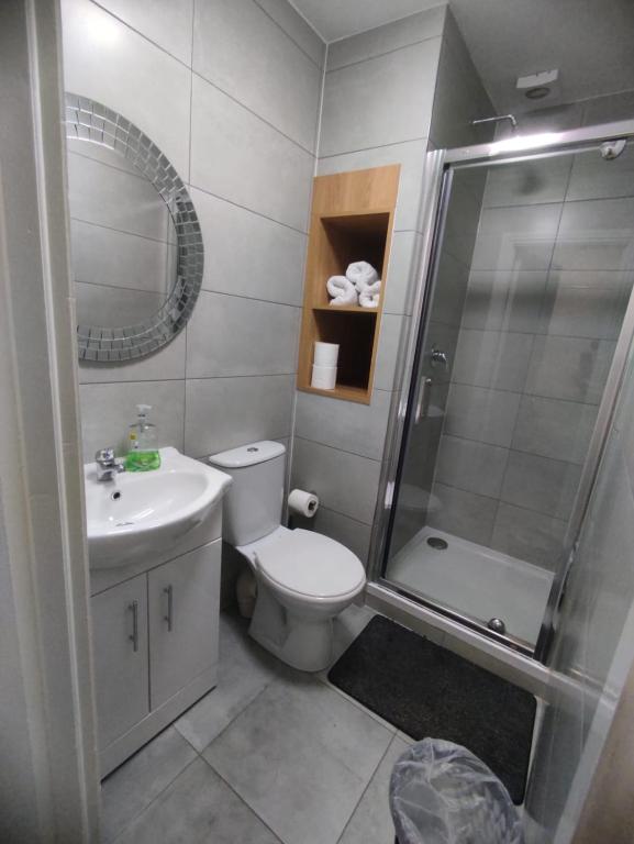 Koupelna v ubytování Double bedroom studios