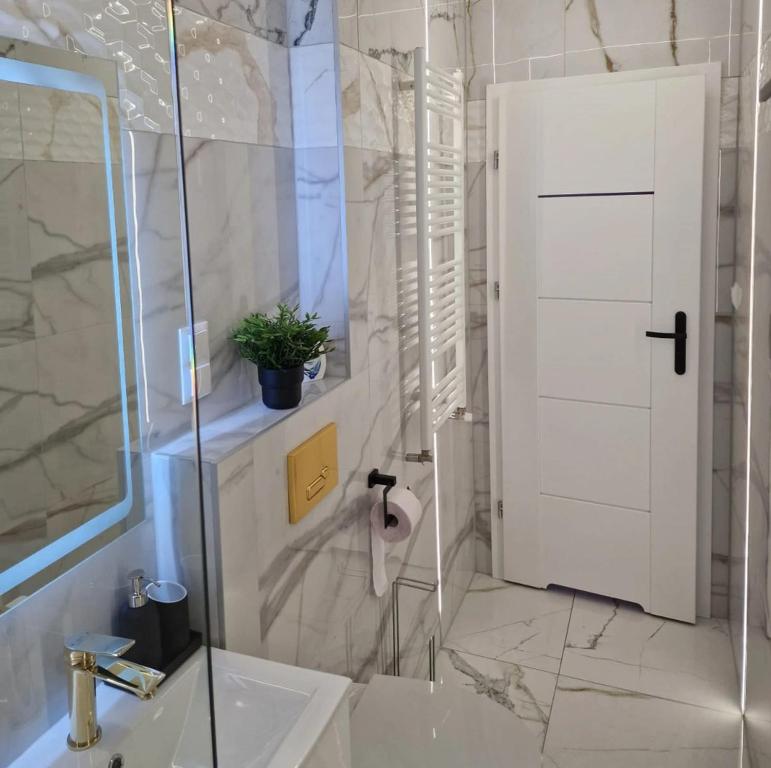 Kúpeľňa v ubytovaní Apartamenty nad jeziorem Białym KA-BOATS