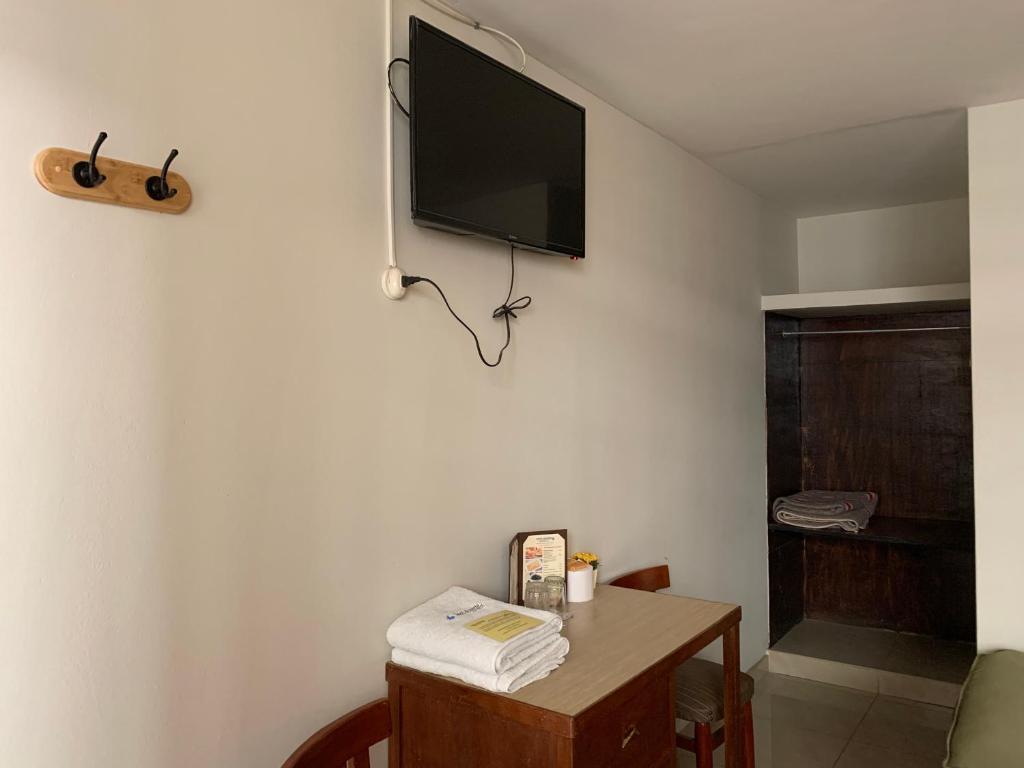 TV a/nebo společenská místnost v ubytování Hotel Acuario