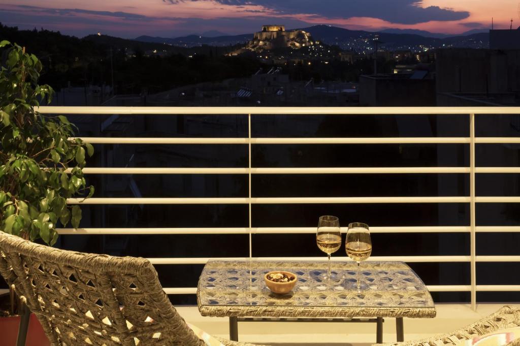 Balkón nebo terasa v ubytování Stunning Acropolis view apartment
