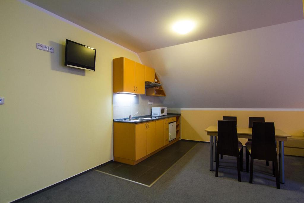 Kuchyň nebo kuchyňský kout v ubytování Apartmány Sport with Garage