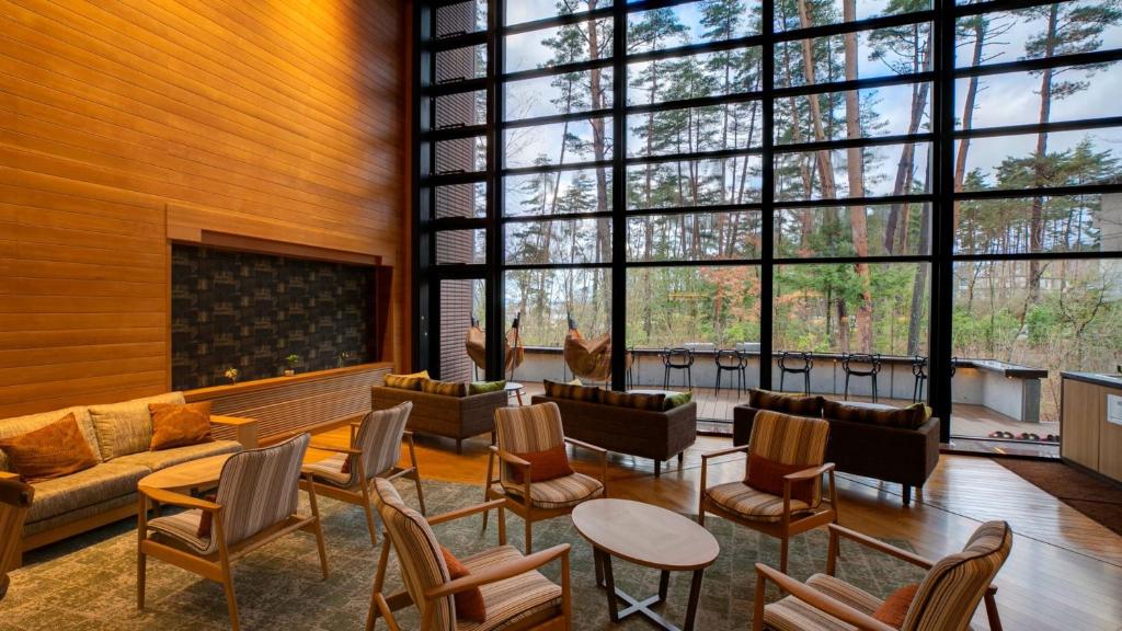 Posezení v ubytování Kyukamura Retreat-Azumino-Hotel