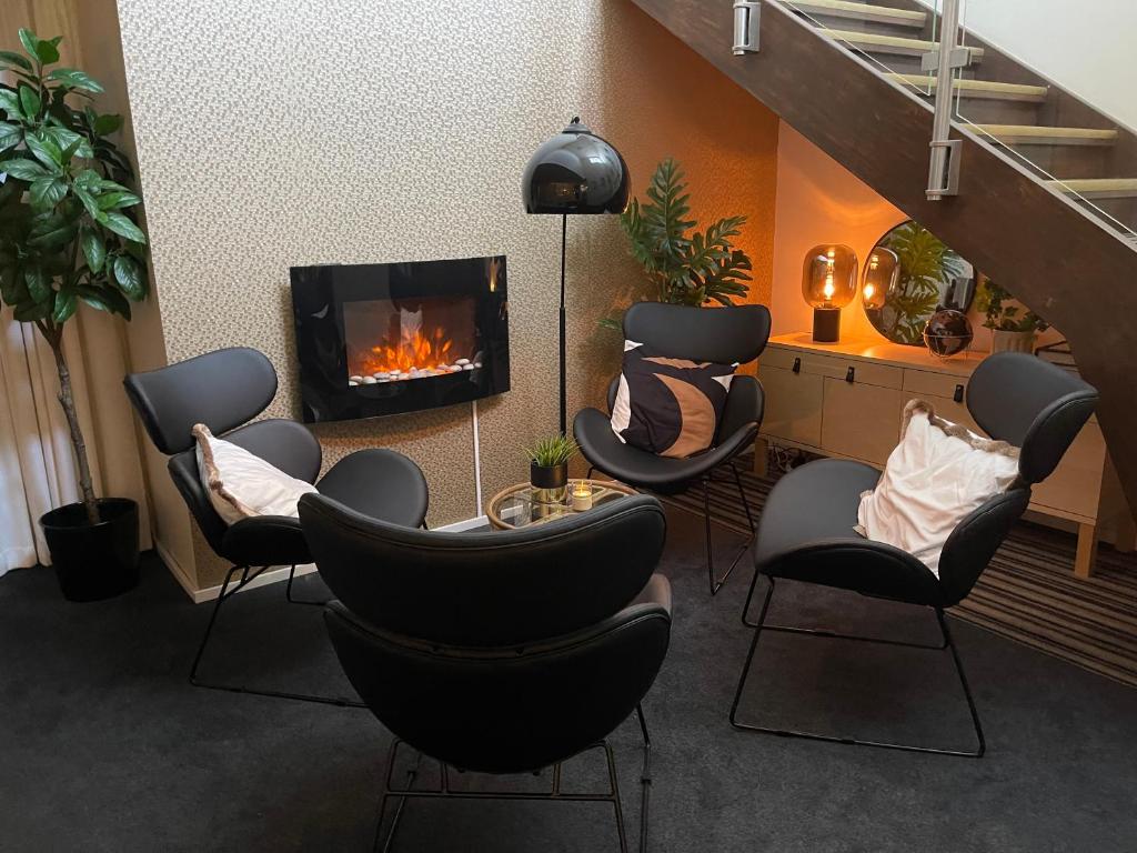 Posezení v ubytování Hotell Entré Norr