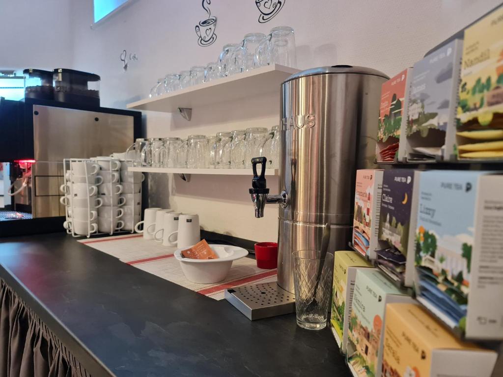 Kuchyň nebo kuchyňský kout v ubytování Art Hotel Weimar