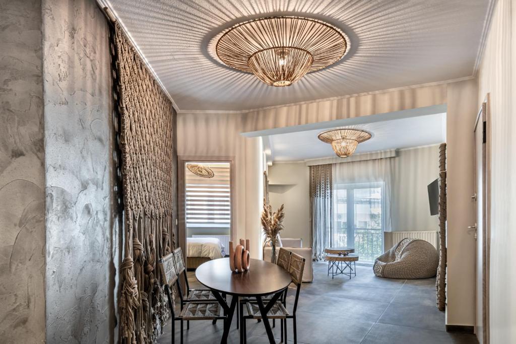 Χώρος καθιστικού στο Macrame Luxury Suites