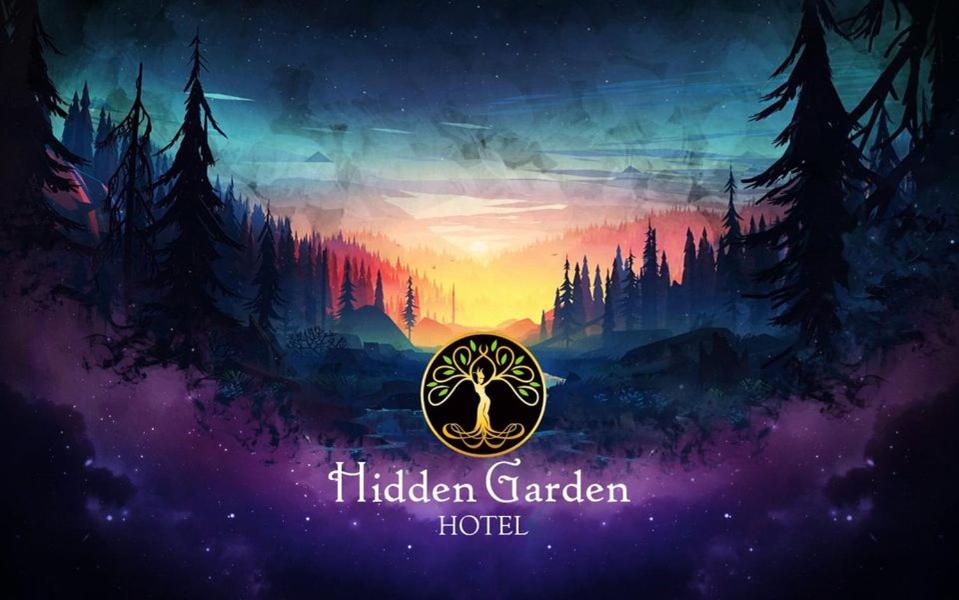 een logo voor het verborgen tuinhotel bij Hidden Garden in Cuzco