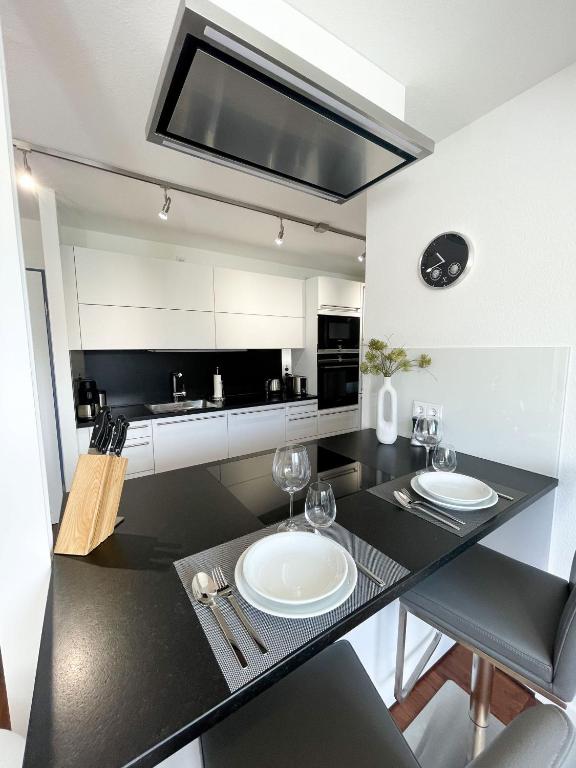 Kuchyň nebo kuchyňský kout v ubytování Ferienwohnung am Alexbad