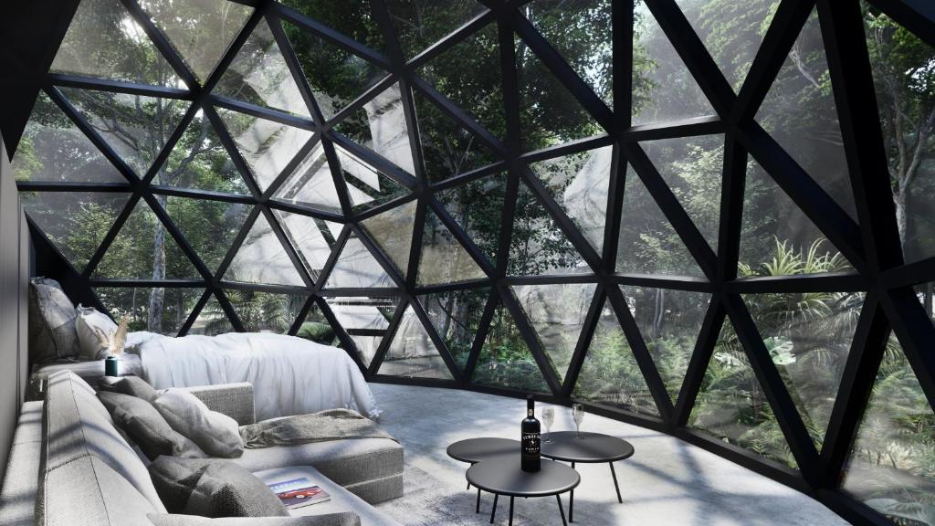 Posezení v ubytování Glass House