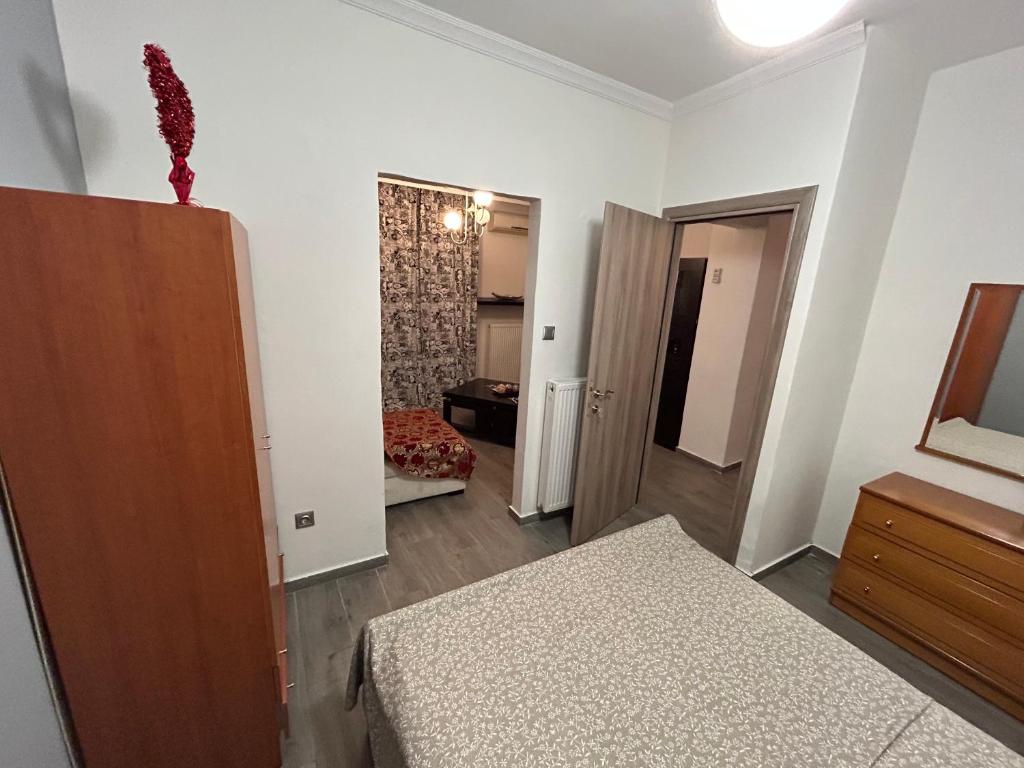 Łóżko lub łóżka w pokoju w obiekcie Jordans appartment