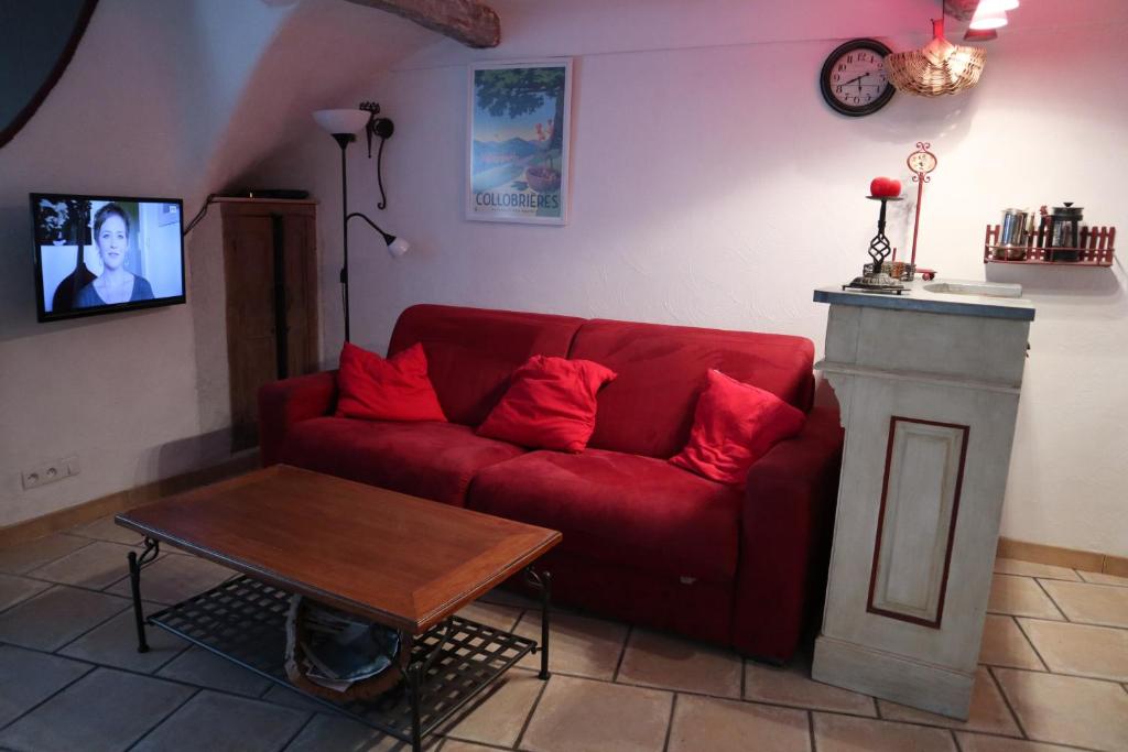 Posezení v ubytování La petite châtaigne de Collobrières